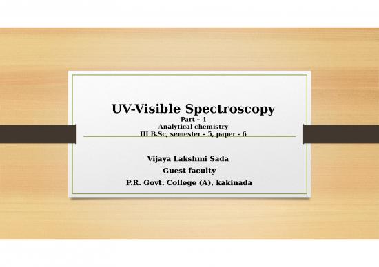 picture_Powerpoint Summary Slide 66982 | Uv Spectroscopy Iv By Vijay Lakshmi Sada