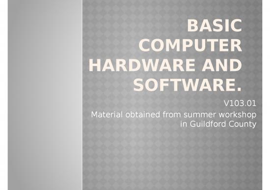 picture Computer Powerpoint Template 70923 | Basic Computer Hardware And Software