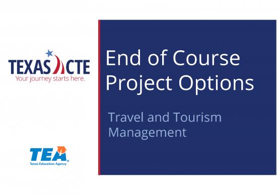 picture Education Ppt 69977 | End Of Course Project Options   Travel And Tourism Management