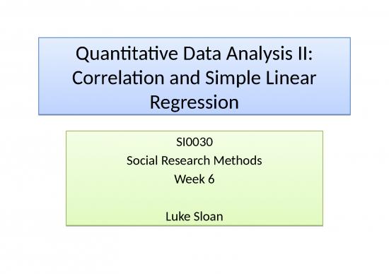 picture Linear Regression Ppt 69599 | Si0030 Lecture 6 Quantitative Data Analysis Ii Correlation And Simple Linear Regression