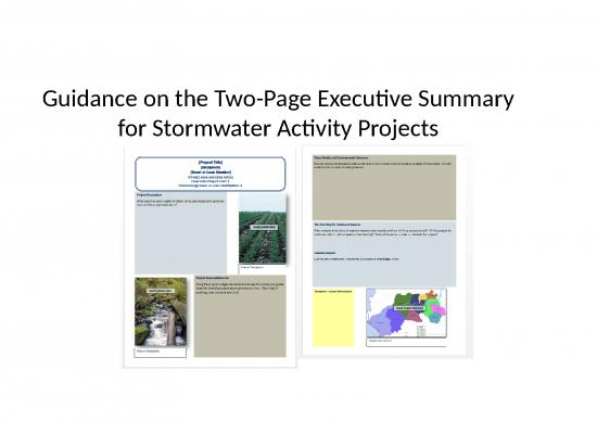 picture Executive Summary Ppt 70969 | Stormwateractivity2pagesummaryguidance