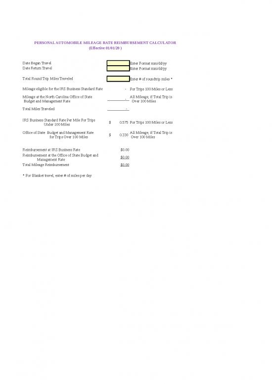 picture Mileage Rate 6420 | Mileage Rate Calculator - Standar Format