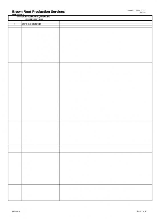picture Excel Sheet Download 6535 | Exhibit 6 Appendix 12 Supplier Document Requirements Listing Sdrl - Standar Format