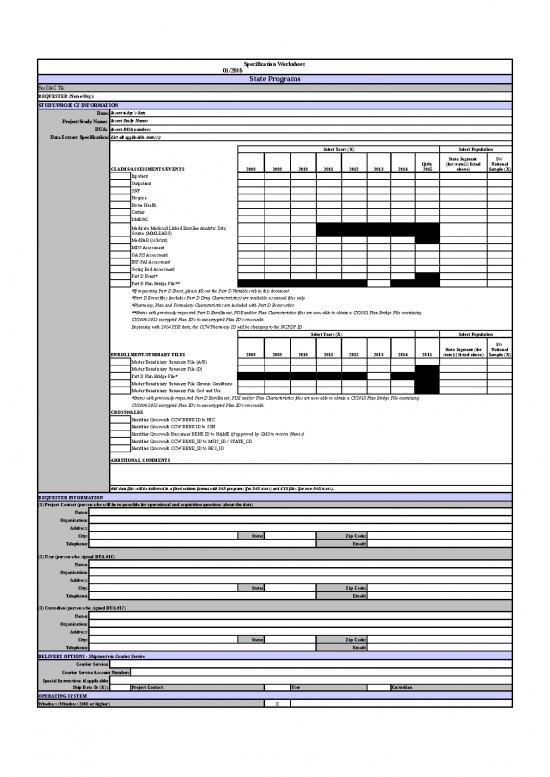 picture Information Flyer Template Free 6564 | Specifications Worksheet   State 6 - Standar Format