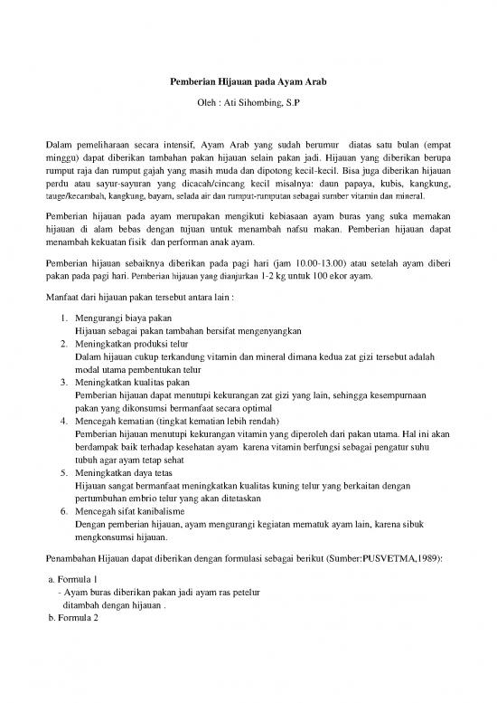 picture_Bulan Pdf 7133 | Pemberian Hijauan Pada Ayam Arab - Pertanian Dan Peternakan