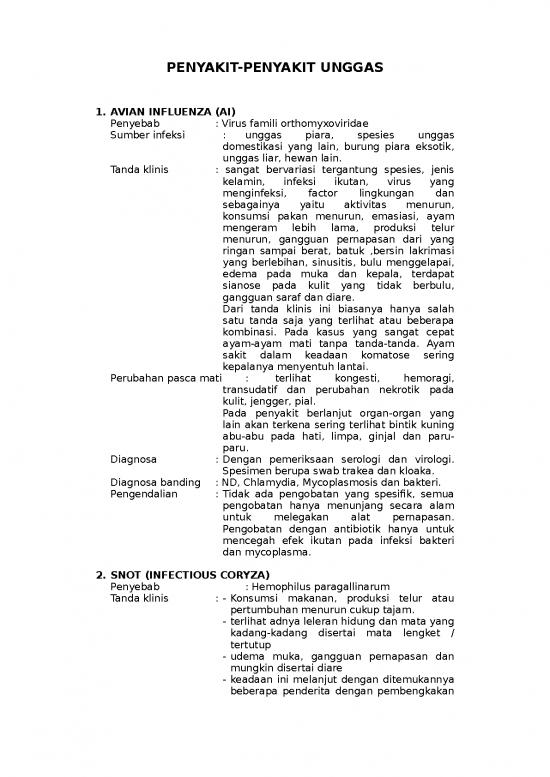 picture_Penyakit Penyakit Unggas - Pertanian Dan Peternakan