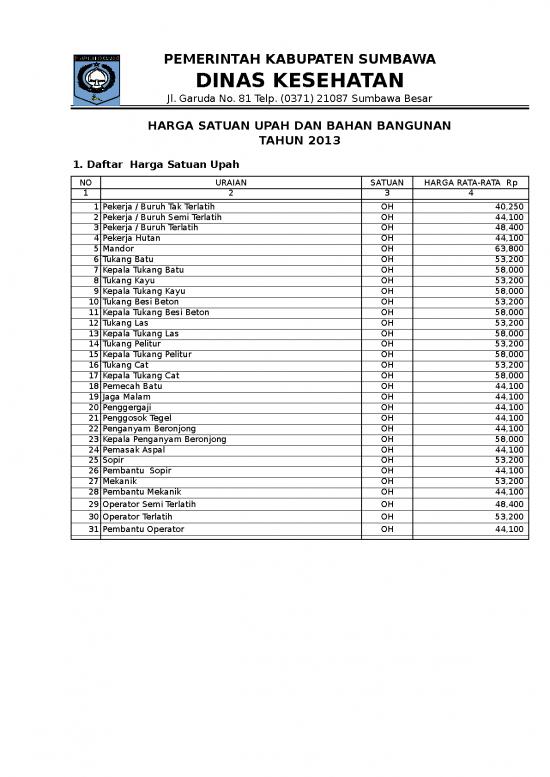 picture_Sumbawa Harga Standar Xls - Sipil Dan Konstruksi