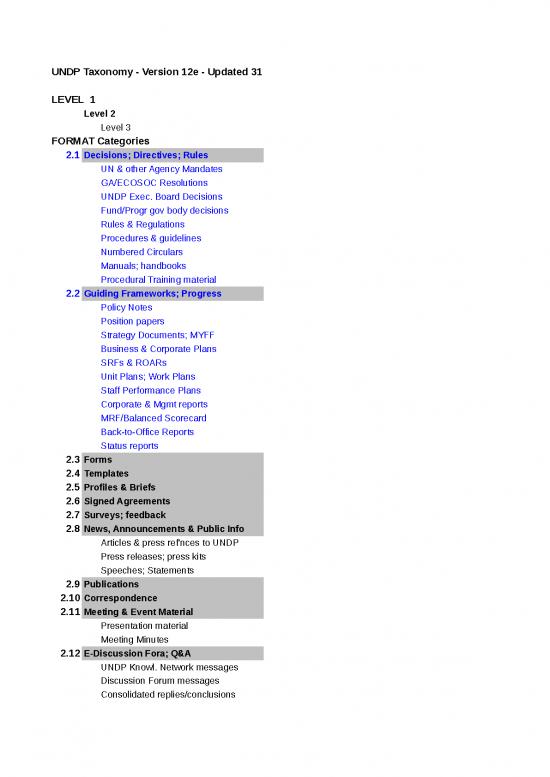 picture Reports In Excel Sheet 7353 | Arm03267 Taxonomy Format Categories Undp - Standar Format