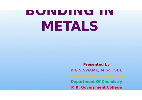 picture Ppt Inorganic Chemistry 72173 | Bonding In Metals By Swam