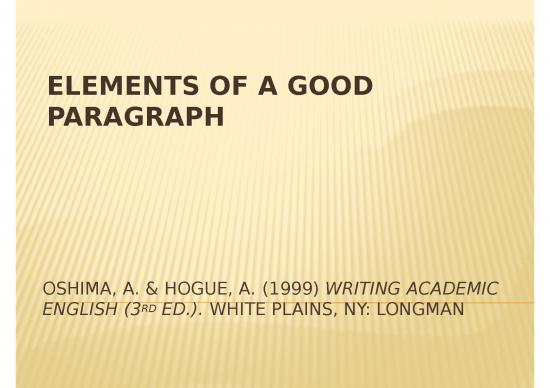 picture_Topic Sentence Ppt 73285 | Elements Good Paragraph