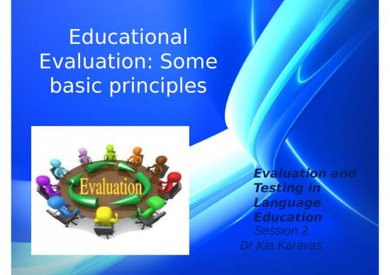 picture Education Ppt 73515 | Evaluation And Testingsession 3 Basic Principles Of Evaluation