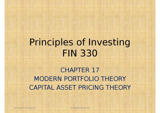picture Investment Ppt 73452 | Fin330 Chapter 17