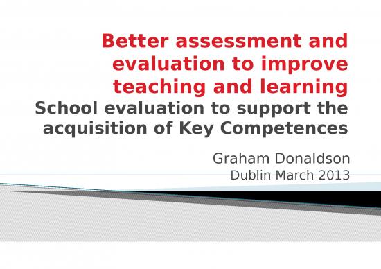 picture Education Ppt 73643 | Graham Donaldson Keynote Address School Evaluation To Support The Acquisition Of Key Competences