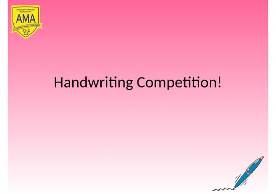 picture Writing Ppt 73887 | Handwriting Competition 2016