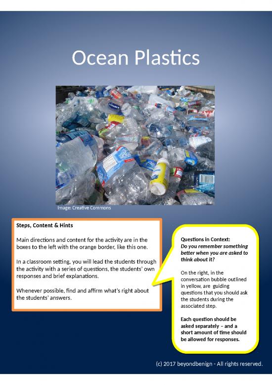 picture Ppt In Chemistry 72235 | Ocean Plastics Talking Points