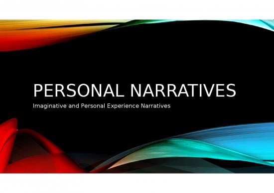 picture Sound Ppt 74179 | Personal Narratives