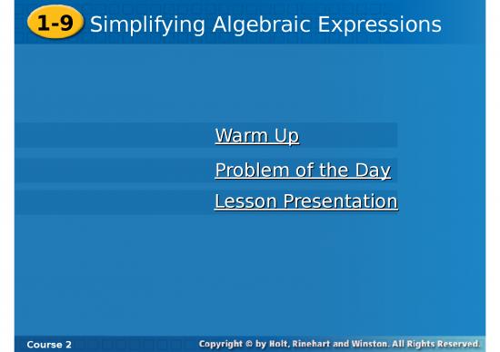 picture_Powerpoint Online Course Free 72494 | Simplifying Algebraic Expressions From Holt