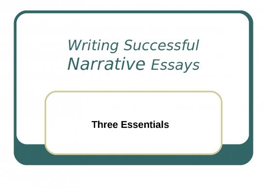 picture Writing Ppt 74108 | Three Narrative Essay Essentials