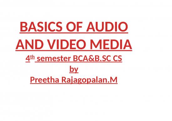 picture Sound Ppt 74707 | Basics Of Audio And Video Media Preetha Rajagopalam