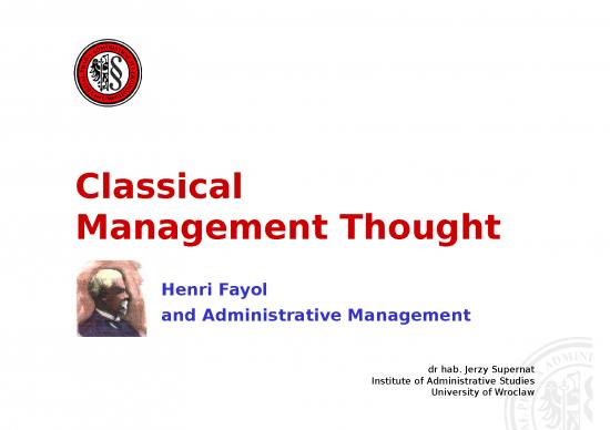 picture Analysis Ppt 76160 | I 47 0 Classical Management Thought   Fayol