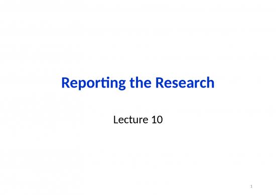picture Writing Ppt 74271 | Lecture10 Reporting The Research Chap10
