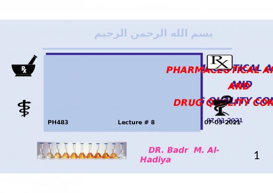 picture_Analysis Ppt 75794 | Lecture 8 Assays Stability Indicating Methods And Analytical Problems
