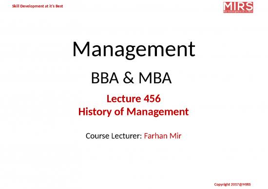 picture Outline For Powerpoint Presentation Example 75412 | Management Bba Mba Lec 456 History