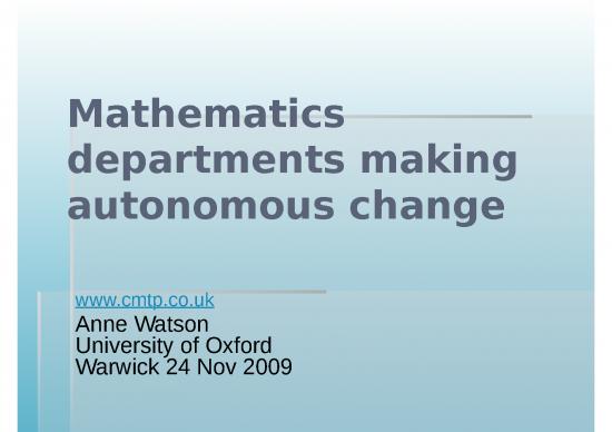 picture Maths Powerpoint Presentation 74958 | Mathematics Departments Making Autonomous Change 2009