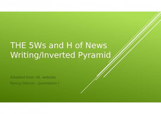 picture Survey Ppt 74296 | News Writing The 5ws And H
