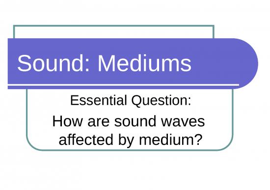 picture Sound Ppt 74749 | Sound Medium
