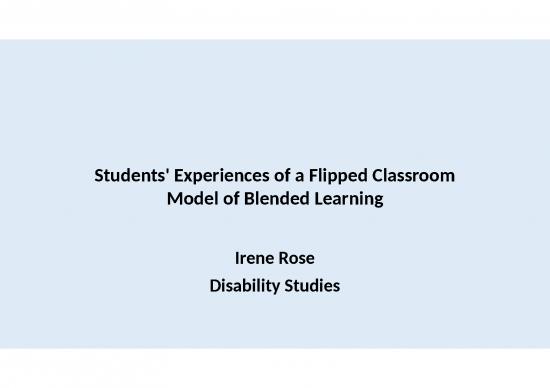 picture Students' Experiences Of A Flipped Classroom Model Of Blended Learning