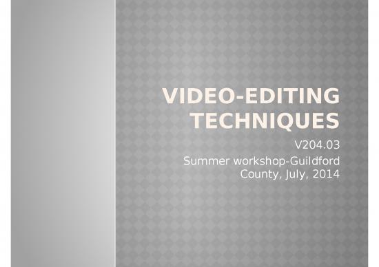 picture Information Ppt 74938 | Video Editing Techniques