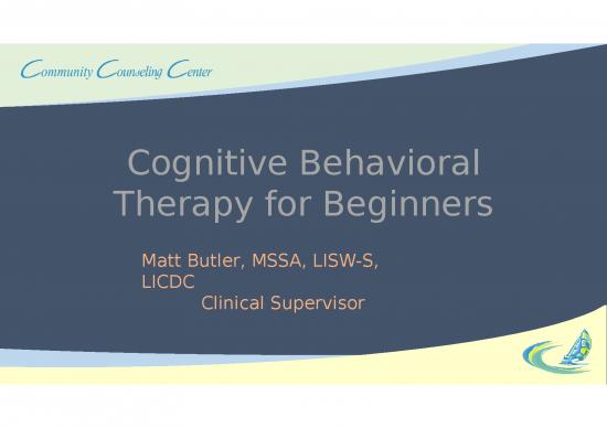 picture Behavior Ppt 78802 | Cognitive Behavioral Therapy For Beginners Final Without Notes