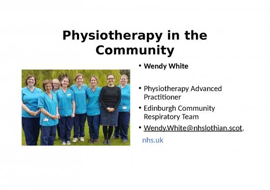 picture Physiotherapy Ppt 78115 | Community Physiotherapy Slides From Wendy Whites Talk On 30 May