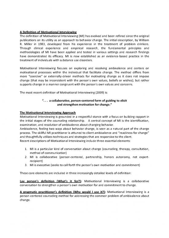 picture Motivational Interviewing Pdf 77712 | Motivational Interviewing Definition Principles Approach