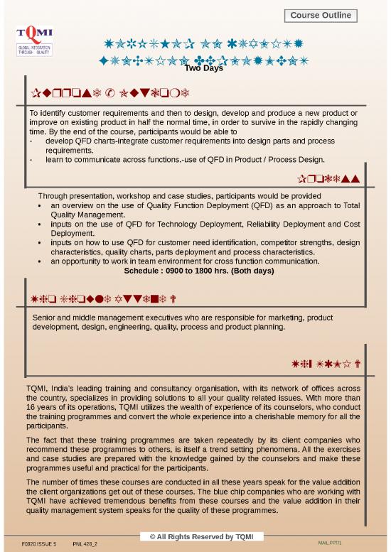 picture Quality Ppt 79096 | Quality Function Deployment Info Sheet