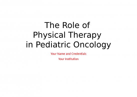 picture1_Activity Ppt 78034 | The Role Of Physical Therapy In Pediatric Oncology Sig