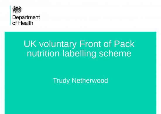 picture Nutrition Ppt 81346 | 15uk Voluntary Front Of Pack Nutrition Labelling Scheme  Department Of Health