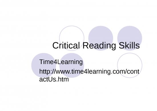 picture_Ppt Reading Comprehension 79747 | 4 Critical Reading Skills 1