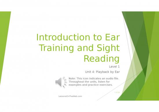 picture Powerpoint Exercises 80319 | Ear Training Level 1 Unit 4 Final