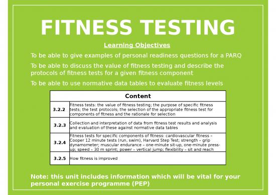 picture Activity Ppt 80009 | Fitness Testing