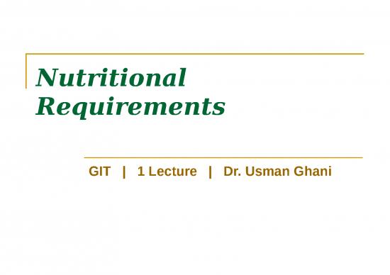 picture Lecture Ppt 80817 | Nutritional Requirements