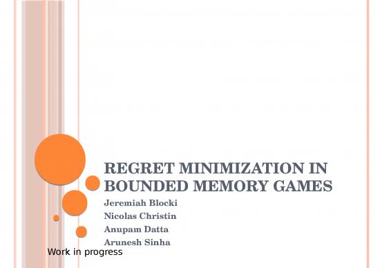 picture Ppt Games 80151 | Regret Minimization In Bounded Memory Games