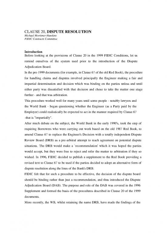 picture Fidic Red Book Pdf 83741 | 24 Clause 20, Dispute Resolution