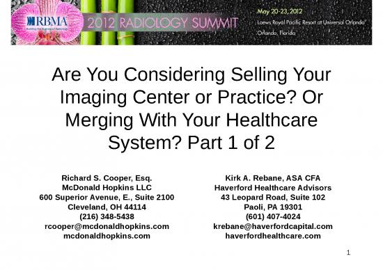 picture1_Health Ppt 82979 | Are You Considering Selling Your Imaging Center Or Practice Or Merging With Your Healthcare System Part 1 Of 2
