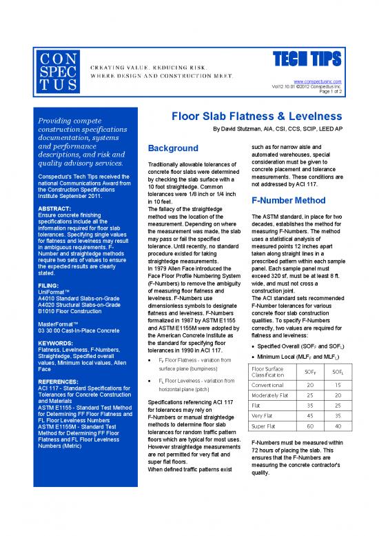 picture_Construction Pdf 83596 | Conspectus Tech Tips A4010 Floor Slab Flatness   Levelness Rev29