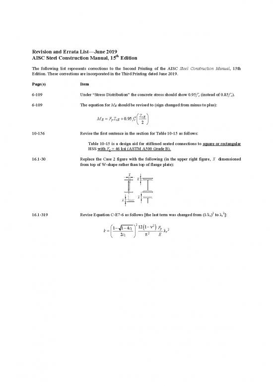 picture Steel Construction Manual 84115 | Errata 15th Ed Manual June 2019