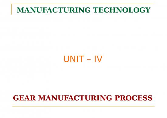 picture_Manufacturing Ppt 82415 | Gear Manufacturing Process