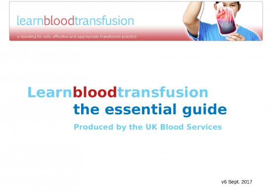 picture Blood Collection Ppt 83370 | Learnbloodtransfusion The Essential Guide V6 Sep 2017