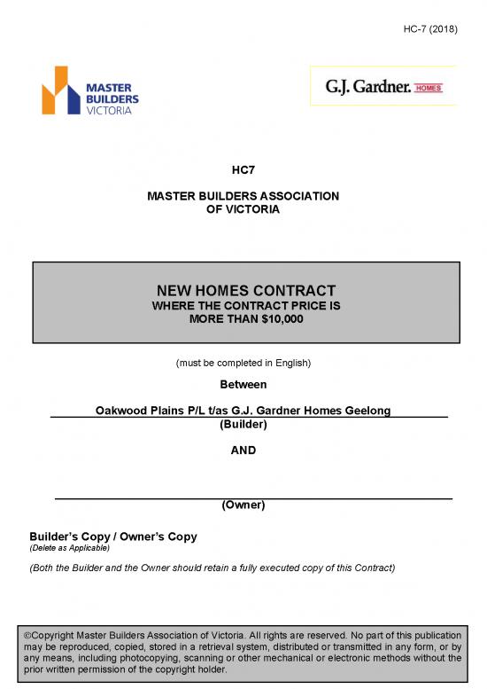 picture Master Builders Contract Sample Pdf 83919 | Lot 16 Serene Terrace Mba Contract